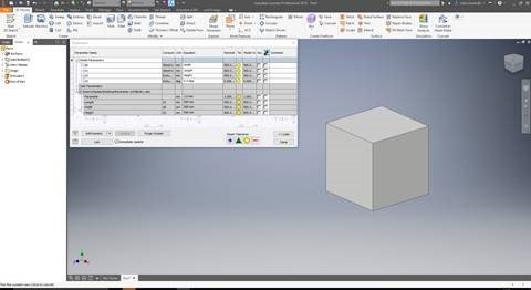 Inventor Pulls Linked Excel Values in to Model