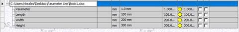 Excel Parameter Values in Inventor