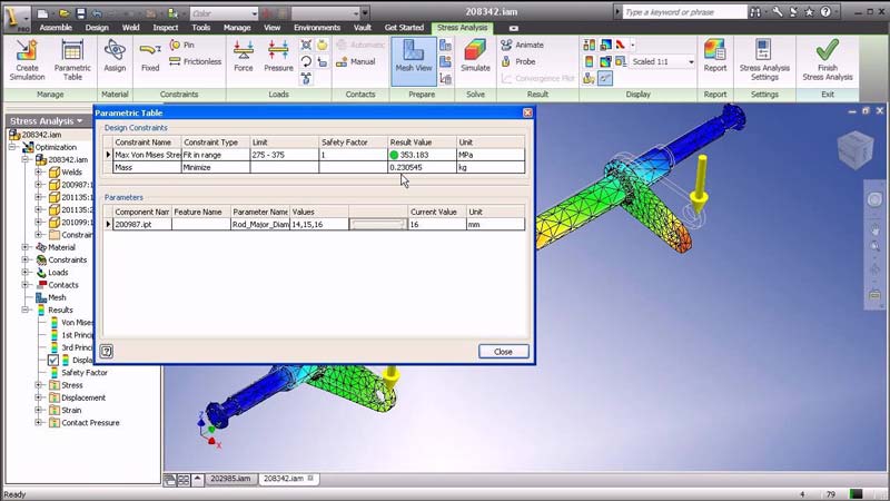 Parametrics in Inventor Helping Design Optimisation