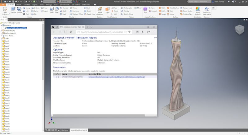 Autodesk Inventor Translation Report