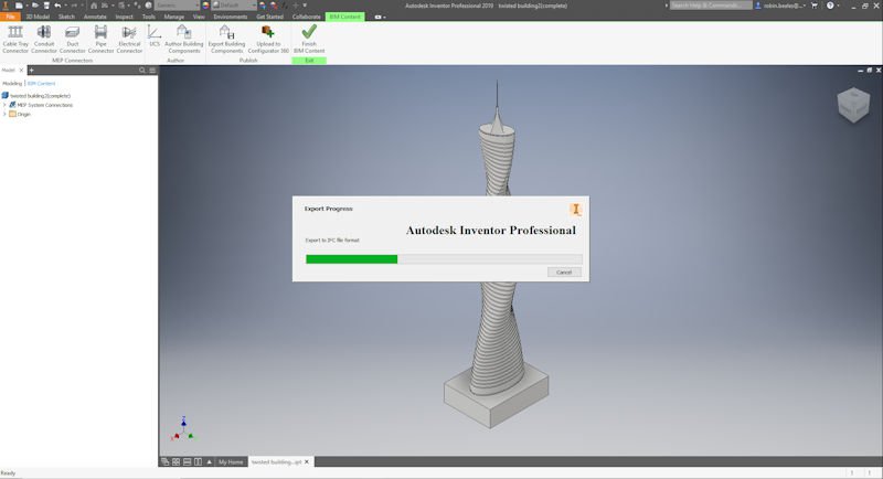 Autodesk Inventor Export Progress