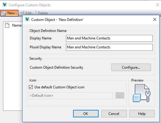 Autodesk Vault Custom Object - New Definition