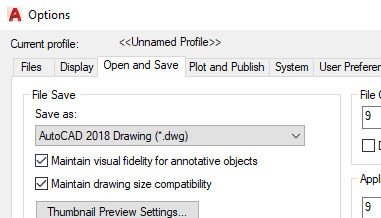 Setting Default DWG Version for Save As