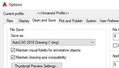 Setting Default DWG Version for Save As