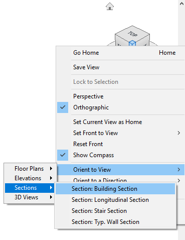 Revit Sections Menu