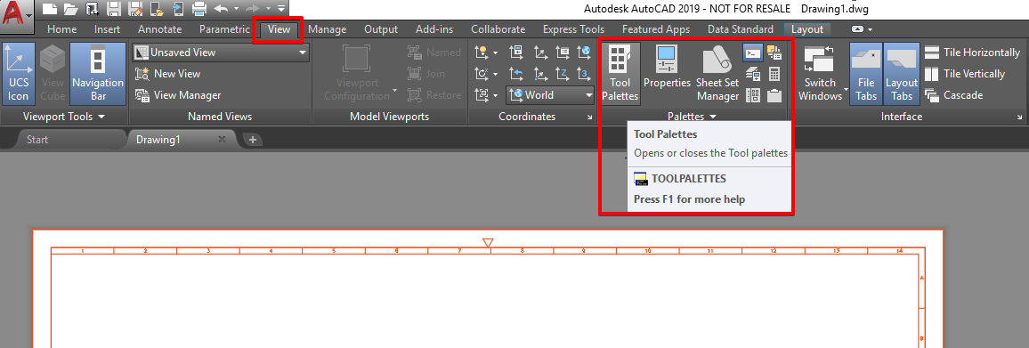 what is tool palette in autocad