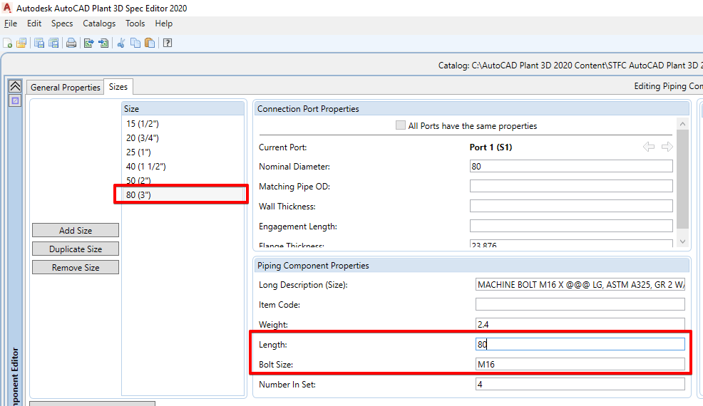 Set the Length and Bolt Size