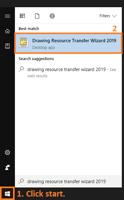 Drawing Resource Transfer Wizard
