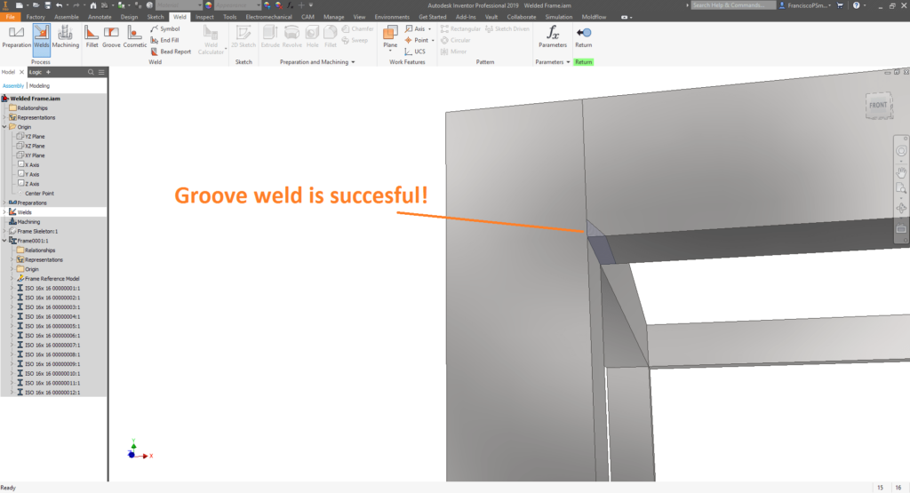 Adding welds and weld symbols