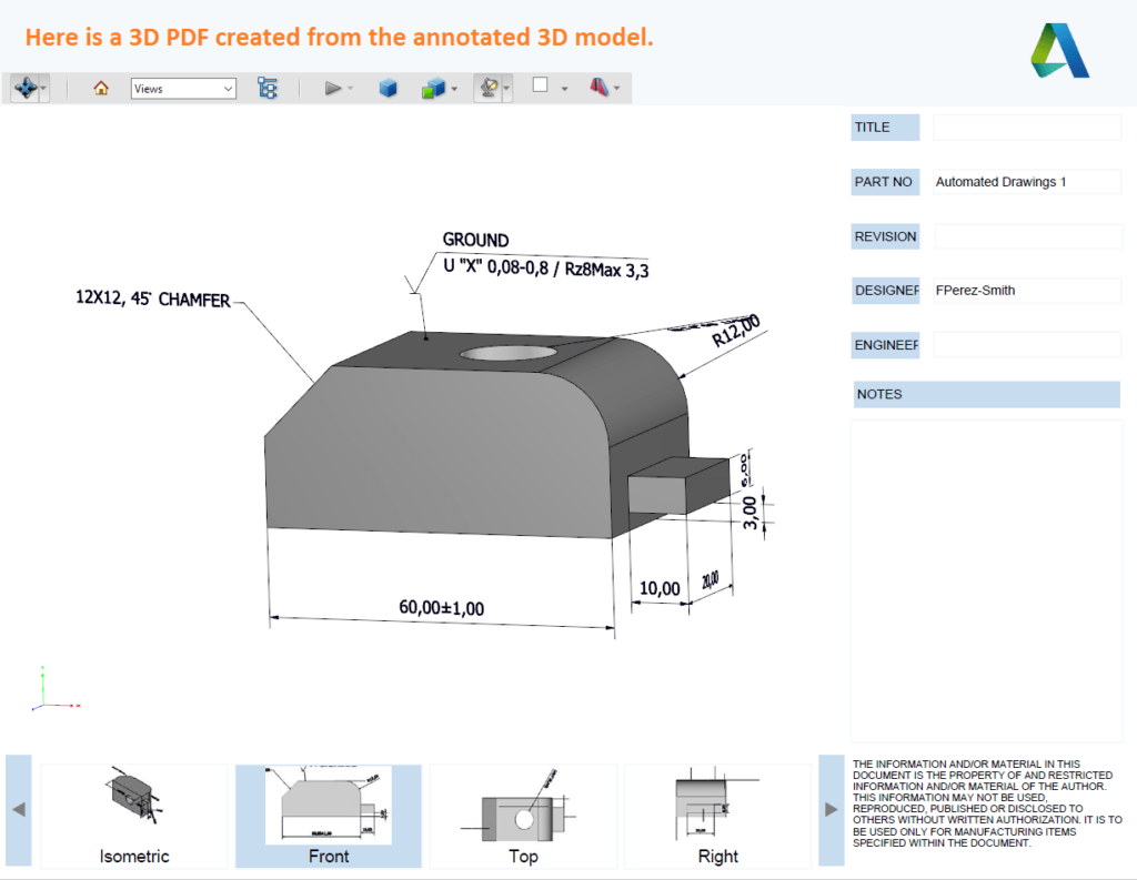 Annotated 3D PDF from Inventor