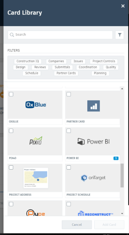 BIM 360 Card Library