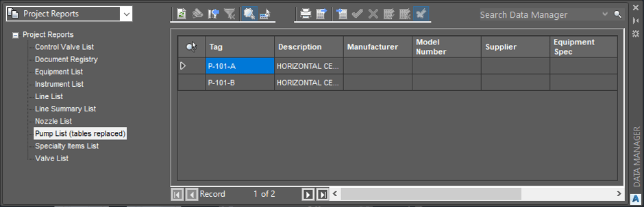 View New Report in Plant 3D Data Manager