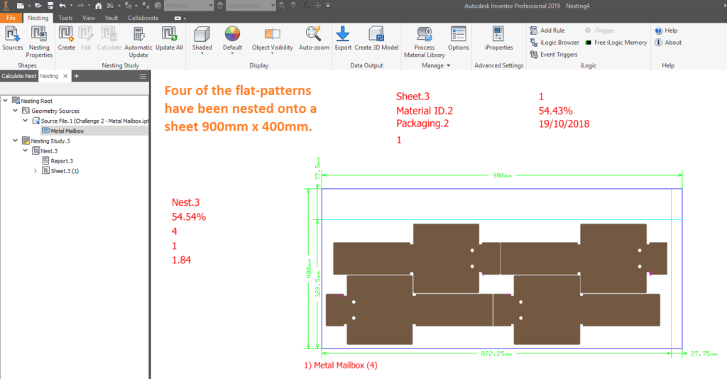 Nested Sheet Metal Parts