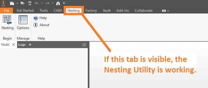 Nesting Tab Visible - Nesting Utility is working