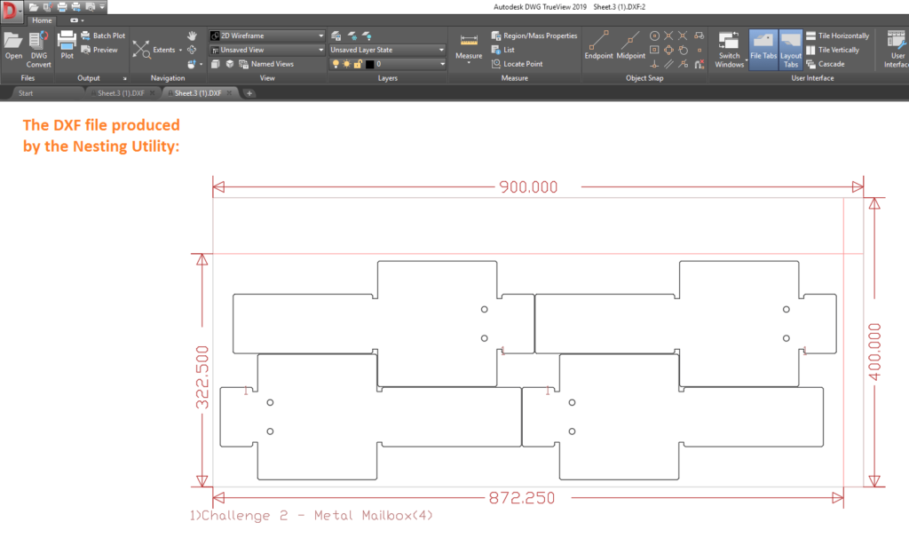 Nesting Utility DXF File