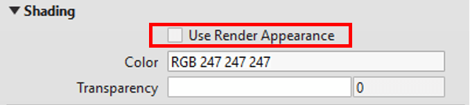Render Appearance Checkbox