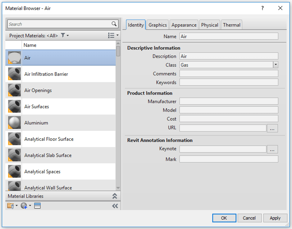 Revit Materials Browser