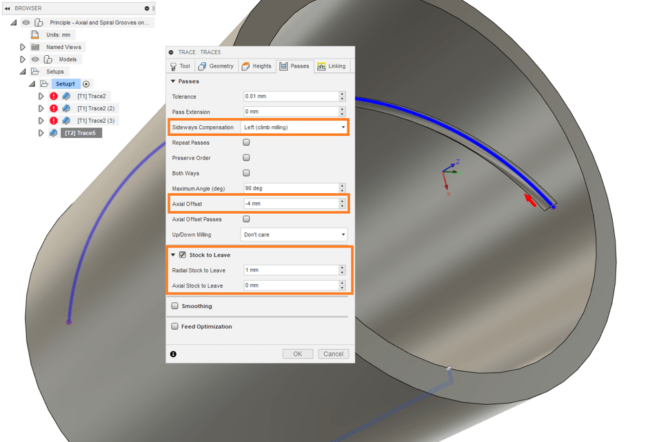 Sideways Compensation and Axial Offset