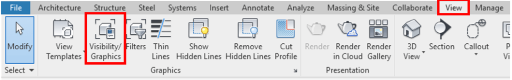 Revit Visibility Graphics Ribbon Button