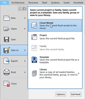 How to save as a Cloud project in Revit 