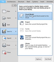 How to save as a Cloud project in Revit