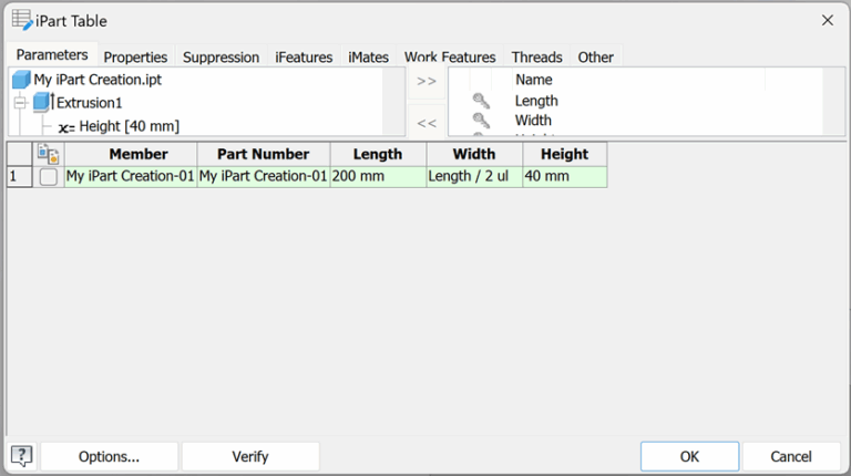 Autodesk Inventor - How to Create an iPart