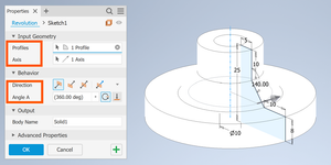 Autodesk Inventor Revolve Tool