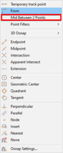 Mid Between 2 Points Snap Override in AutoCAD | Autodesk